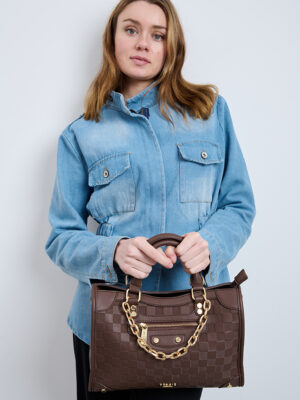 CHECKERBOARD CHAIN TOTE