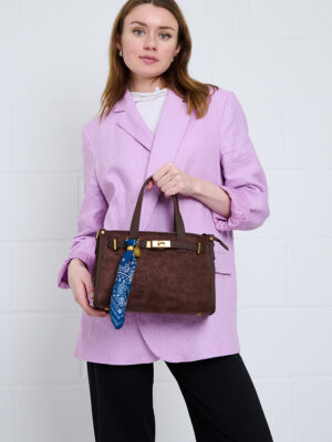 CHIC SUEDE BUCKLE TOTE