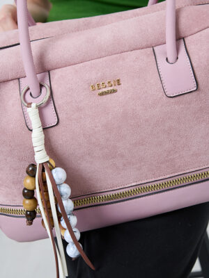 TEXTURAL SUEDE BARREL BAG