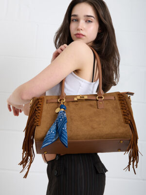 SUEDE FRINGED SHOULDER BAG