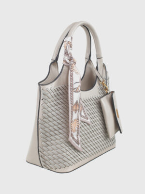 FASHIONABLE WOVEN TEXTURAL TOTE