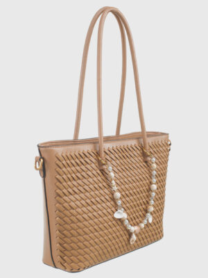 MODERN WOVEN TEXTURAL SHOULDER BAG