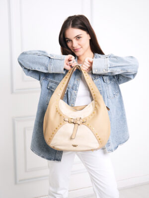 STUDDED SOFT SLOUCH BAG