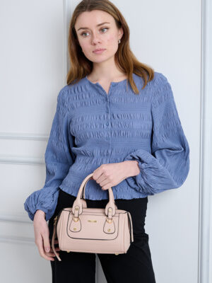 FASHIONABLE STRUCTURED BARREL TOTE