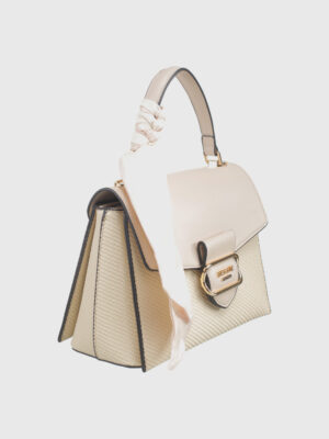 GRACE TWO-TONE WOVEN SATCHEL