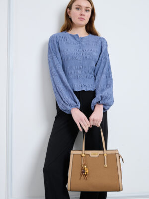 MODEST WOVEN SHOULDER BAG