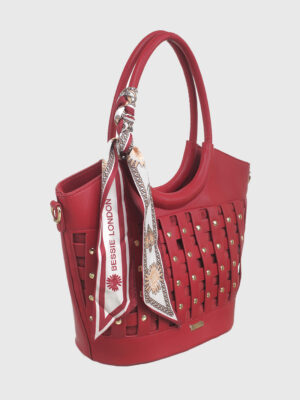 BASKET WOVEN SCARF TOTE