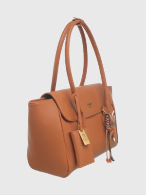 PEBBLED FLAP SHOULDER TOTE