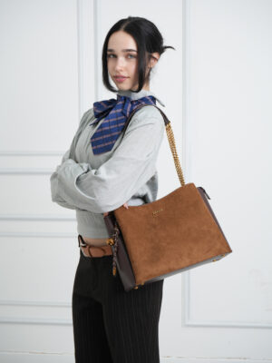 SUEDETTE CHAIN SHOULDER BAG