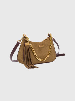CHAIN SUEDETTE CROSSBODY BAG
