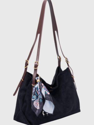 SLOUCHY SUEDETTE SHOULDER BAG