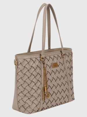 WEAVE SHOULDER BAG WITH CHARM