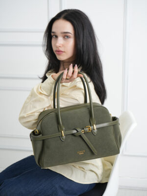 SUEDE KNOT BAG WITH SCARF
