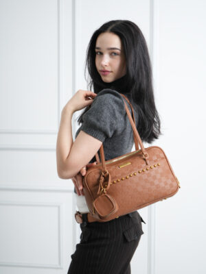 EMBOSSED SHOULDER BAG WITH TINY COIN BAG