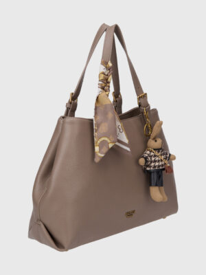 URBAN HANDBAG WITH SCARF AND BUNNY CHARM