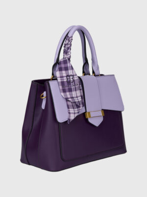 TWO TONE TOTE WITH SCARF
