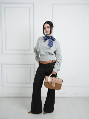 TWO TONE STRUCTURED CROSSBODY BAG
