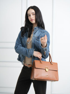 CROC OFFICE TOTE WITH SCARF