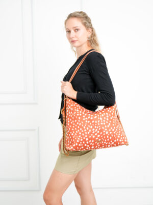 SPOTTED SLOUCHY CONVERTIBLE HOBO