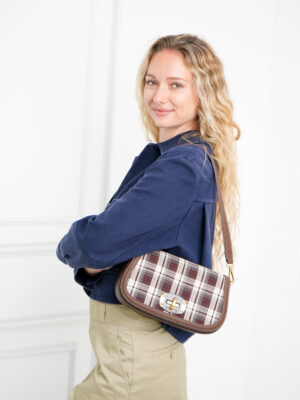 TARTAN CHAIN SHOULDER BAG
