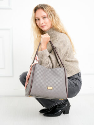 MODERN CHECKERBOARD SHOULDER BAG