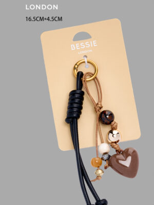 BEADED HEART BAG CHARM