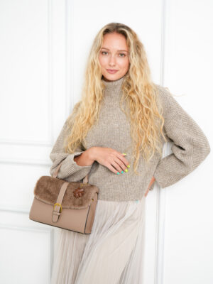 PLUSH BUCKLE SATCHEL