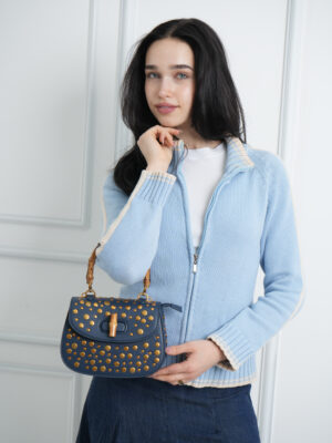 EMBELLISHED TURN-LOCK SATCHEL